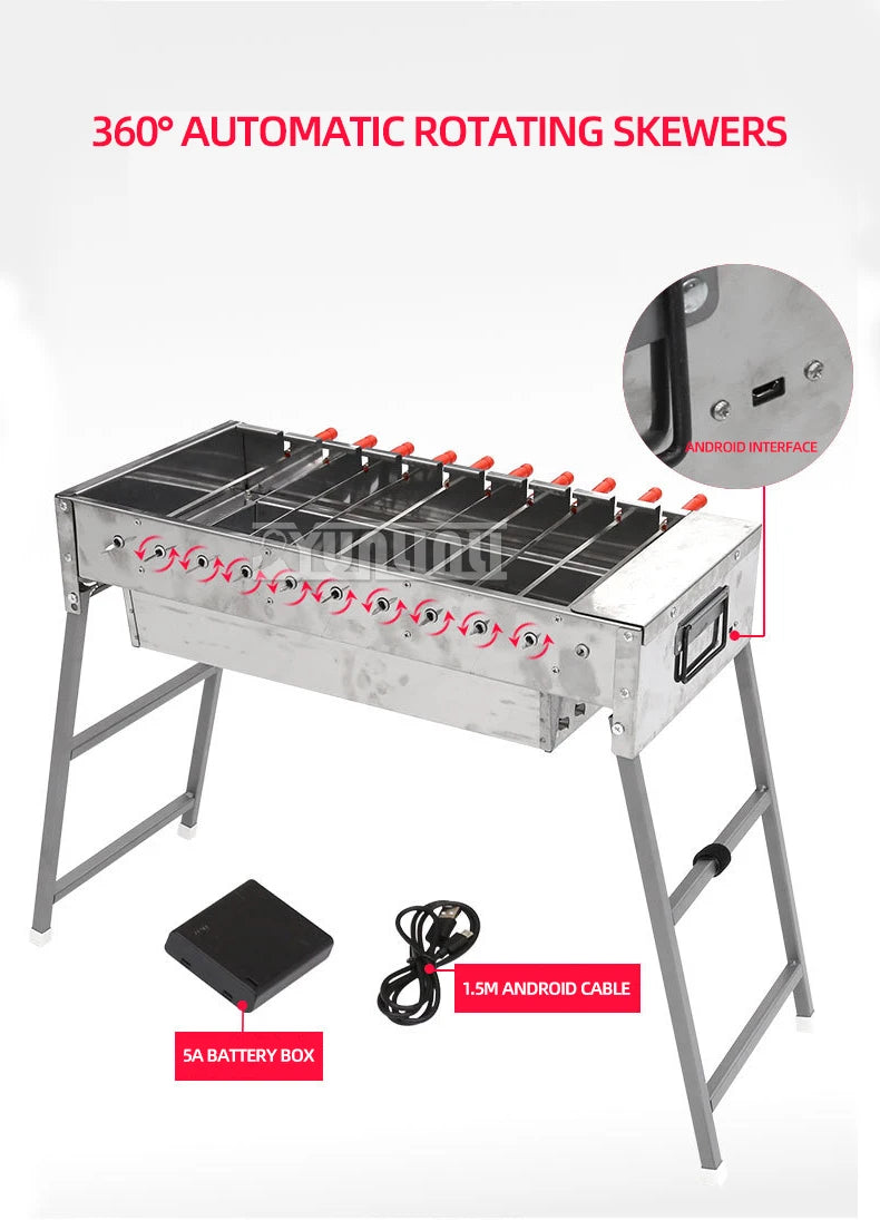 60CM Grill Household Automatic Rotating Barbecue Stove Outdoor Folding Charcoal Barbecue Stove Bakplaat Elektrische