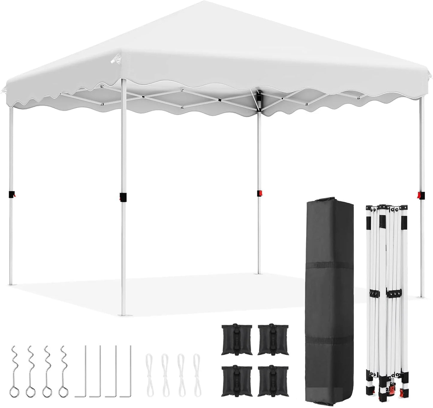 3x3M Gazebo Tent Pop up Canopy Instant with Bag Bonus 4 Weight Sandbags,& Carry Bag Foldable Shelter Outdoor Garden Tent