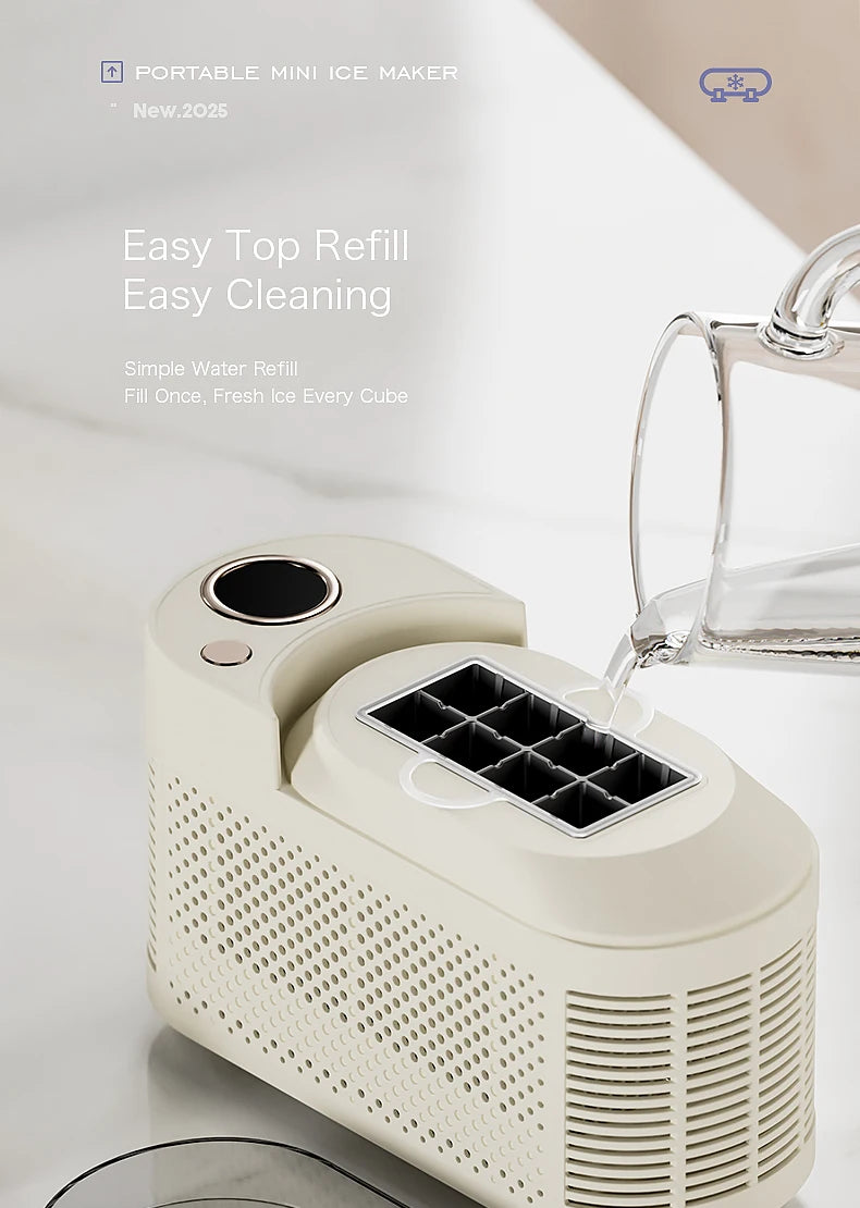 Portable Small Ice Maker Mini Convenient Home Dormitory Office Camping Car Cube Ice Automatic Ice Making Box ice machine 220V