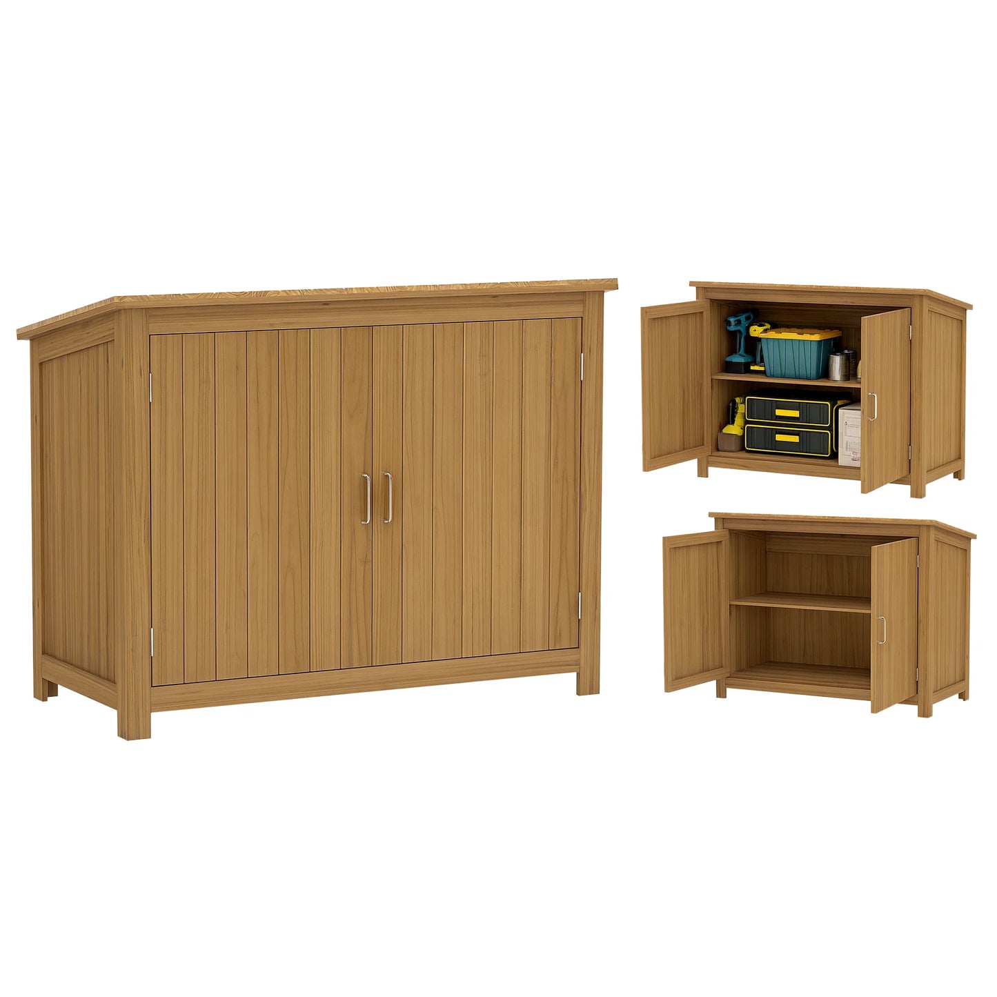Outsunny garden cabinet wood, tool shed weatherproof 110x50x85cm, tool shed