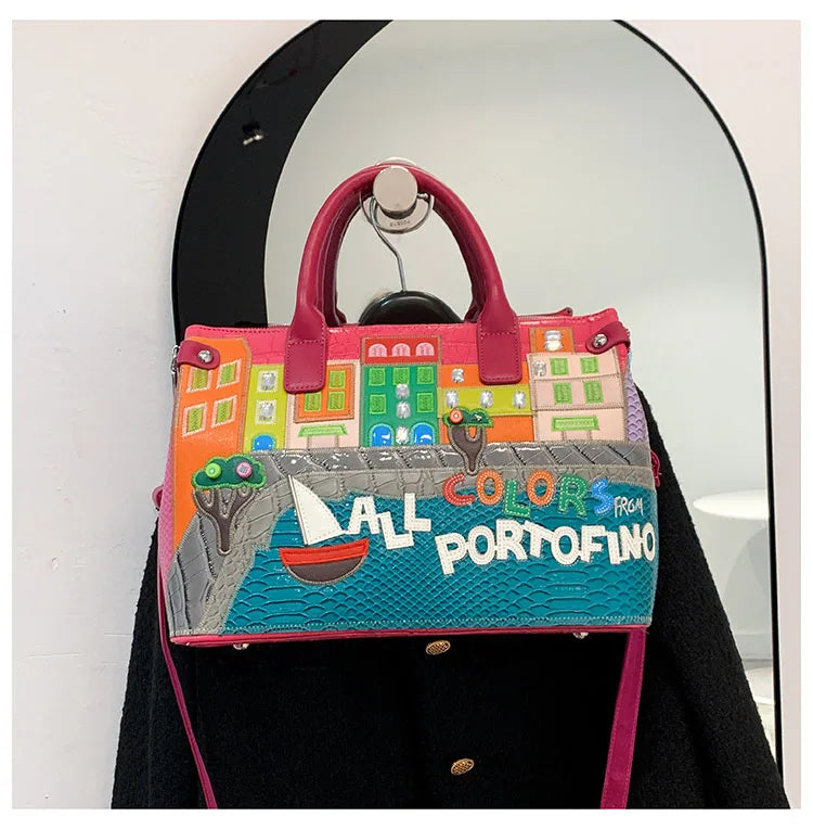 High-Quality Women’s Shoulder Bag Fashion.Features creative 3D embroidery design with a youthful, stylish look. Versatile crossbody bag perfect for everyday wear.