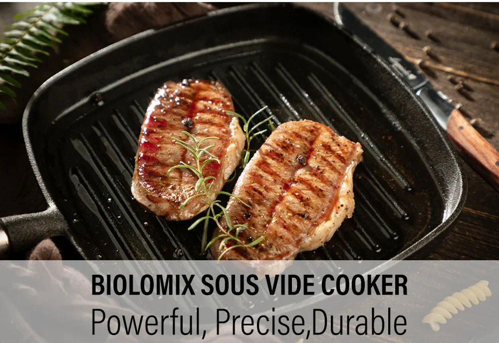 BioloMix 2.55 Generation IPX7 Waterproof Sous Vide Cooker with LED Digital Display for Precise Temperature Control