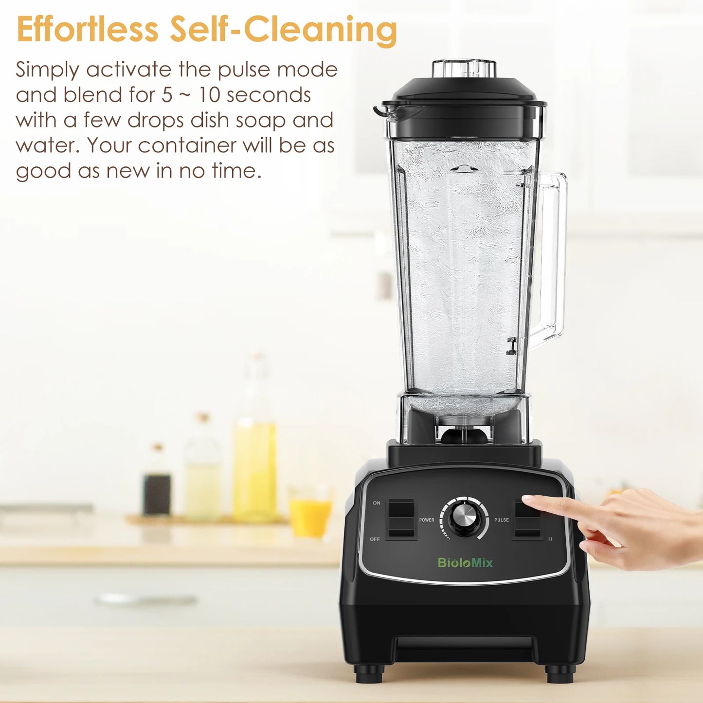 Biolomix BPA Free 3HP Blender 2200W High Power Food Processor Ice Smoothie Fruit Blender