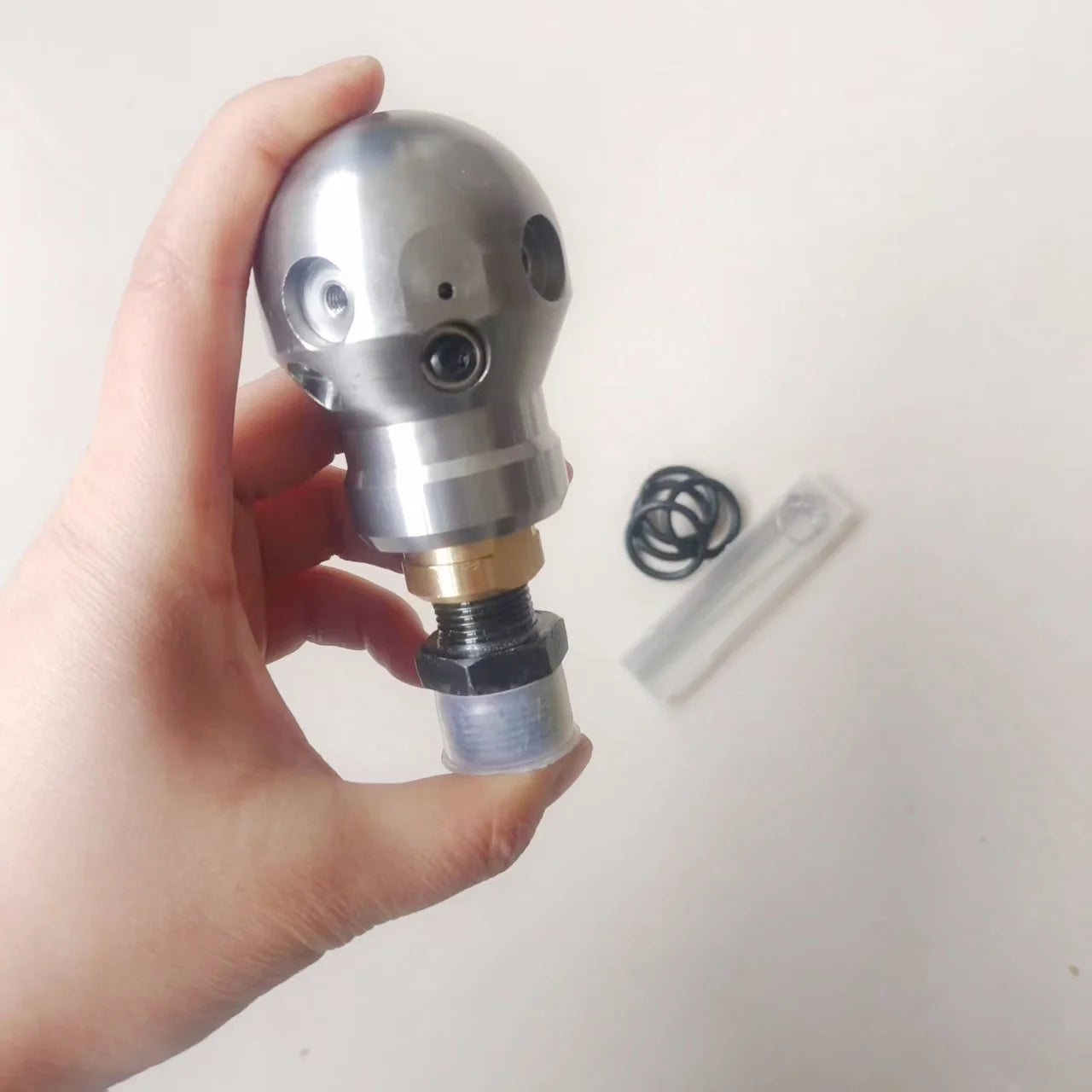 High quality ss sewer cleaning dredge cutter nozzle warthog high pressure washing WT-3/8 Rotating Ball spherical jetter nozzle