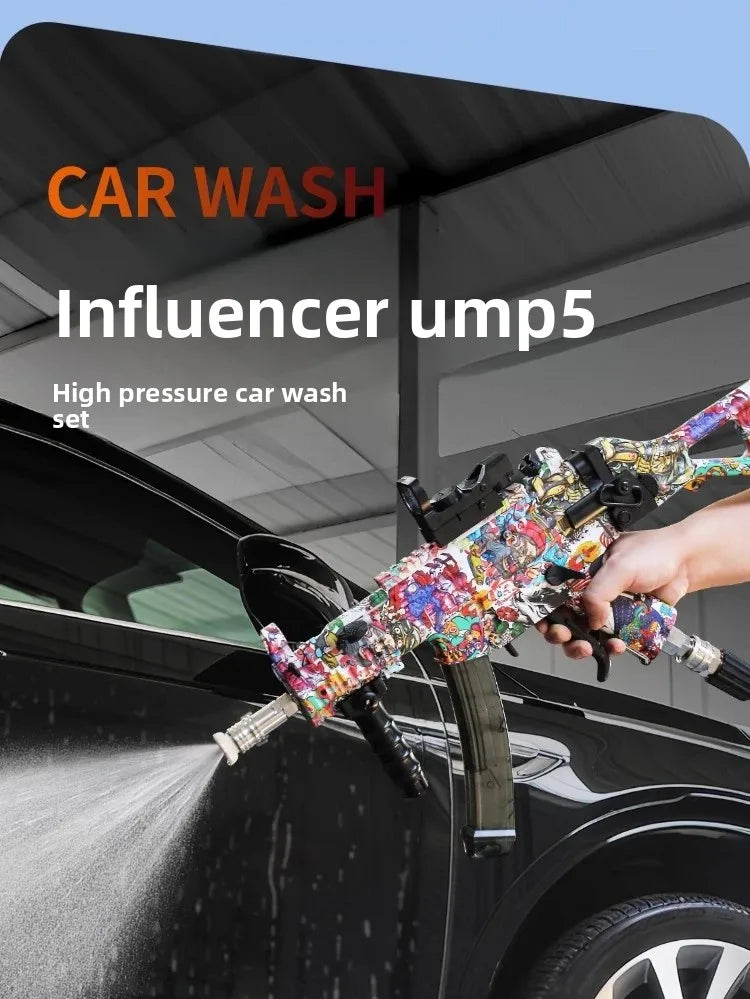 Portable High-Pressure Car Wash Gun + Foam Pot Powerful spray + adjustable foam cannon for thick suds. Compact, easy to use at home or on the go.