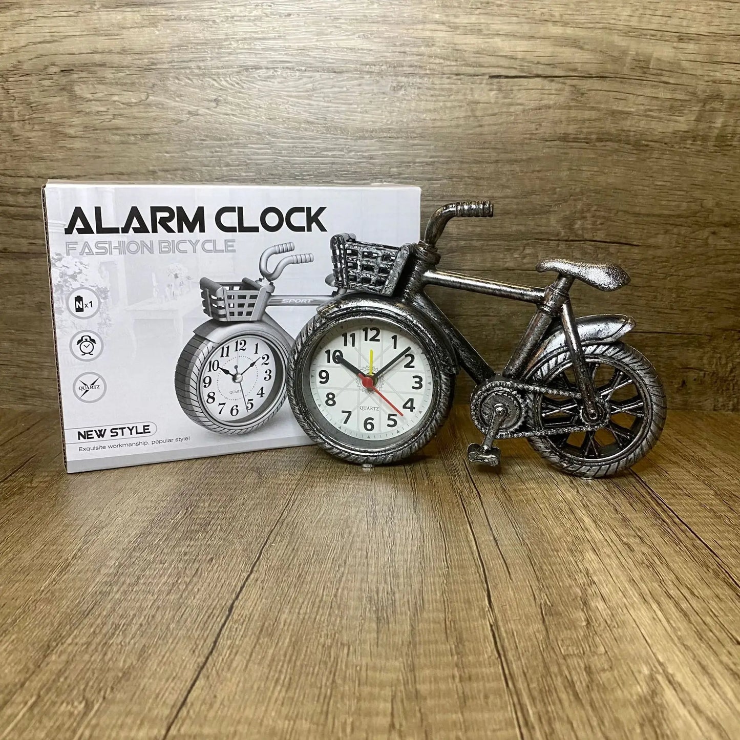 Creative Retro Bicycle Alarm Clock Office Bedside Table Living Room Home Clock Gifts Crafts