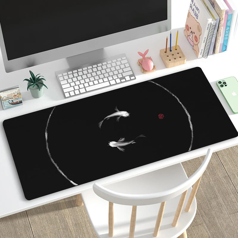 Yin Yang Fish Koi Multi-size Mouse Pad Chinese Style GamerLarge Office Keyboard MouseMat Black White Carpets Mousepad for Laptop