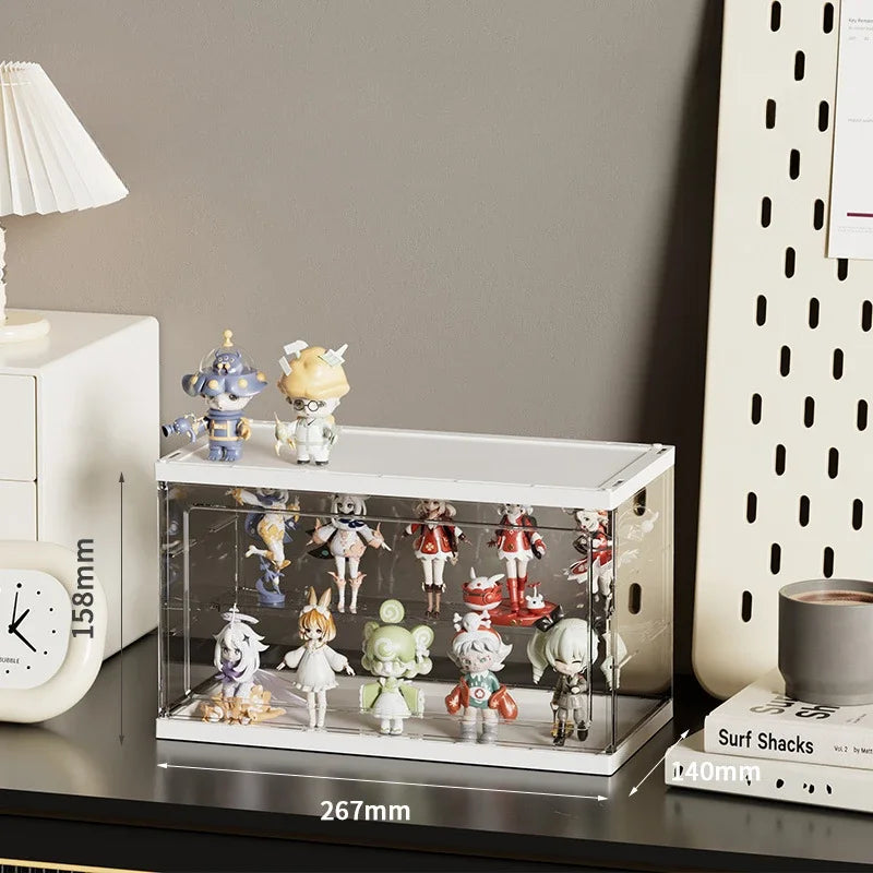 Creative Acrylic Display Cabinet for Blind Box Storage-Premium Transparent Showcase with 360° Visibility Multi-Scene Organizer