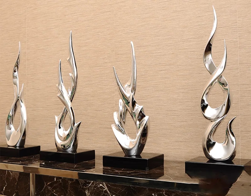 Marble Base Resin Sculpture Fenghshui Decoration Housewarming Gifts Home Livingroom Ornaments Office Study Accessories Crafts