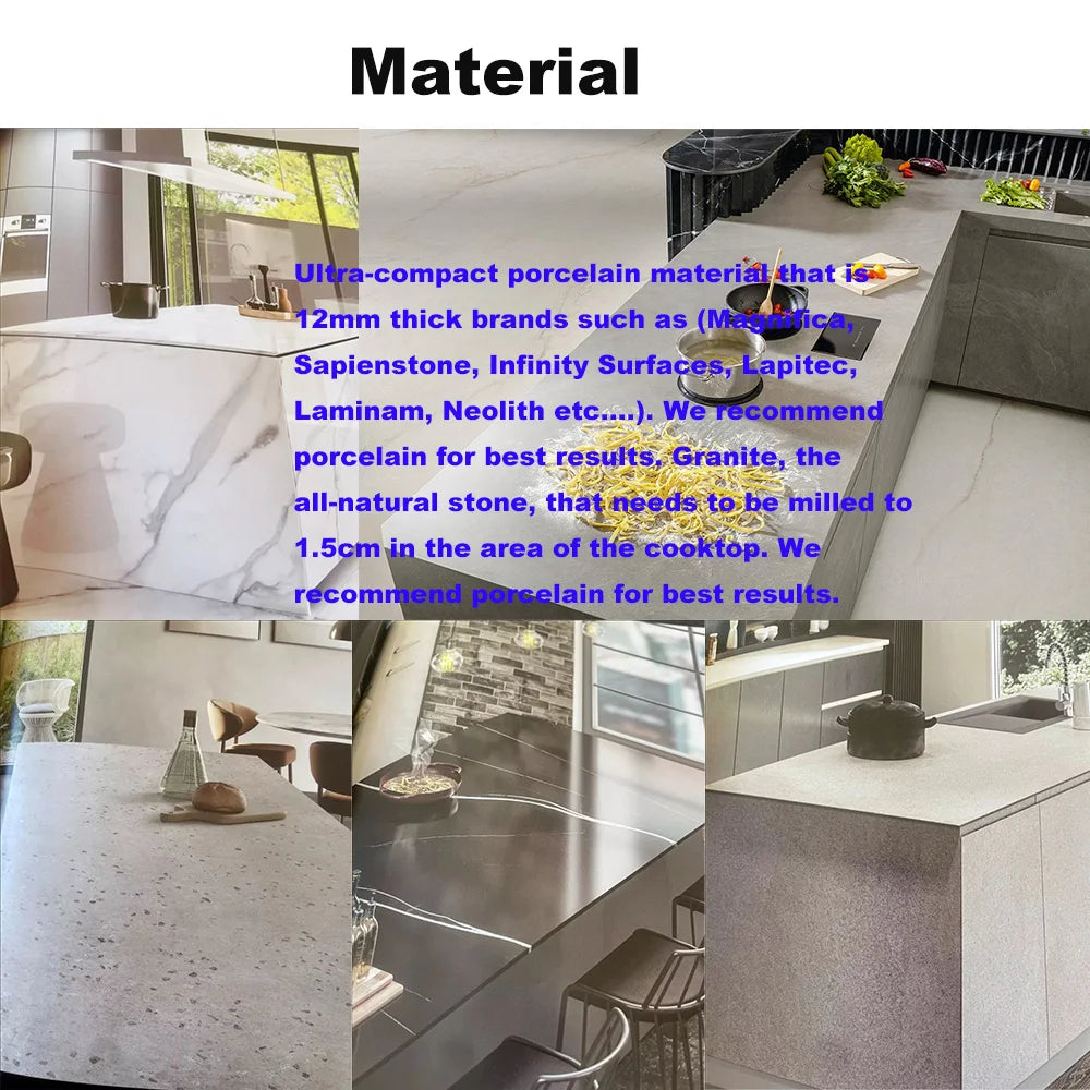 Invisible Built In Induction Hob Cooktop Stove Cooker Under Granite Marble Countertop Hidden 4 burner Hob Separated Control