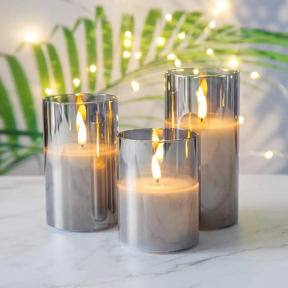 3PCS Flickering Flameless Candles with Remote Control and Timer Battery Operated LED Candles for Romantic Ambience Home Decor