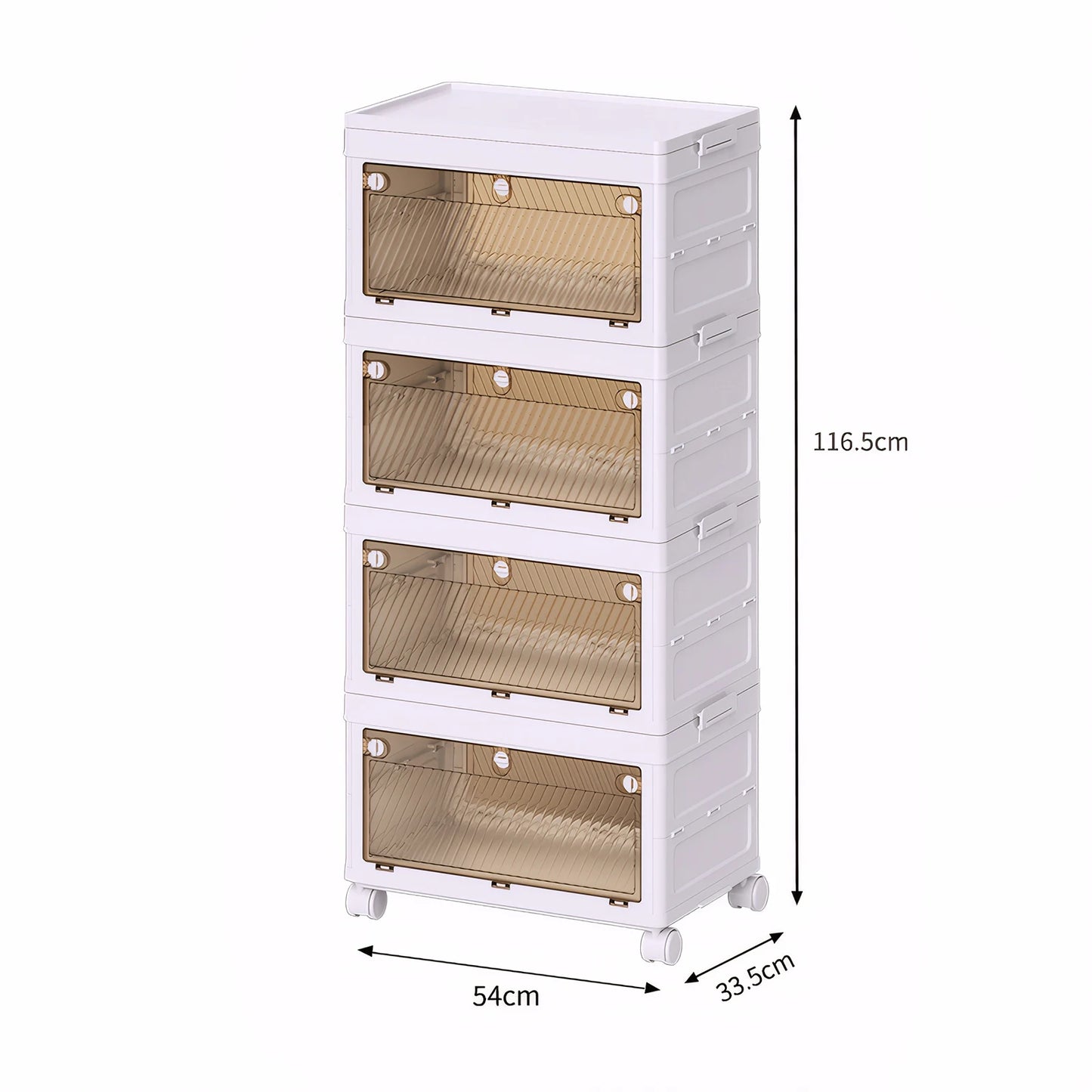 1/2/3/4/5 Layer Folding Storage Cabinet Storages Cabinet Waterproof Dustproof With Swivel Wheel Kitchen Bedroom Living Room