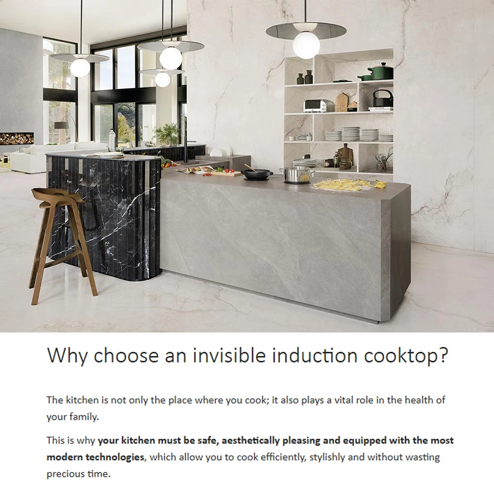 Invisible Built In Induction Hob Cooktop Stove Cooker Under Granite Marble Countertop Hidden 4 burner Hob Separated Control