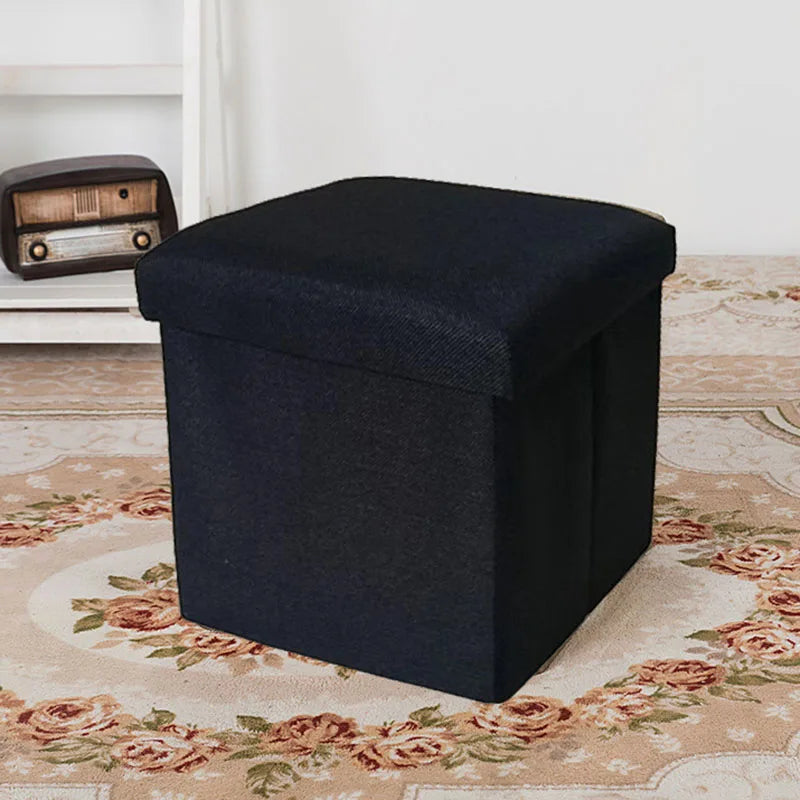 Multifunctional Fabric Organizer Storage Stools Box Foldable Storage Stool Boxes With Padded Seat Home Organization Sundries Box