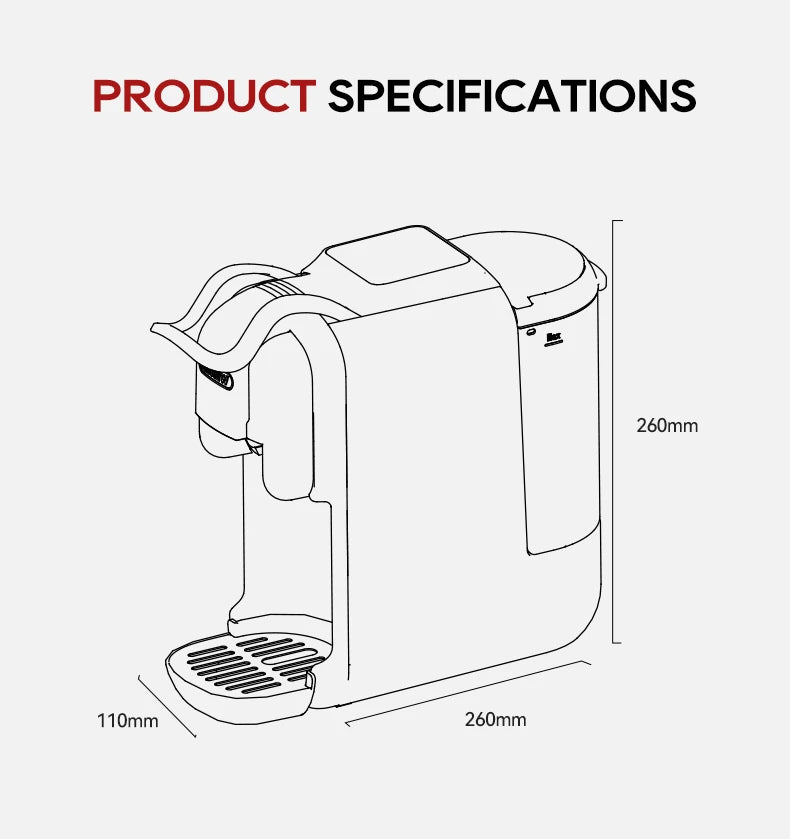 HiBREW 5in1 Capsule Coffee Machine Hot/Cold Espresso Cafetera Cappuccino Coffee Maker Lavaza Dolce Gusto Nespresso Powder H2C