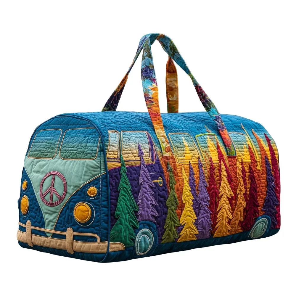 Quilted Cotton Quilted Travel Bag 3D Design Hippie Vibe Duffle Bag Frog Pattern Boho Style Printed Yoga Bag Yoga Practice