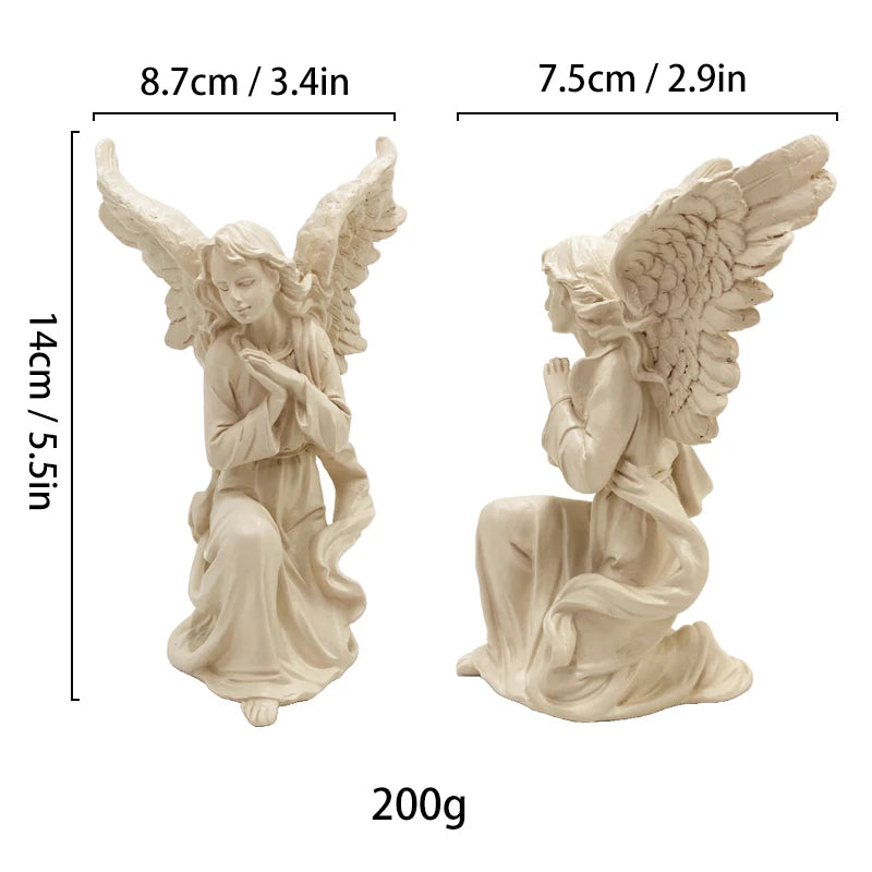 Resin Angel Statues Europe Christmas Manger Scene Girl Figurines Home Interior Desktop Decor Accessories Object Collection Bless