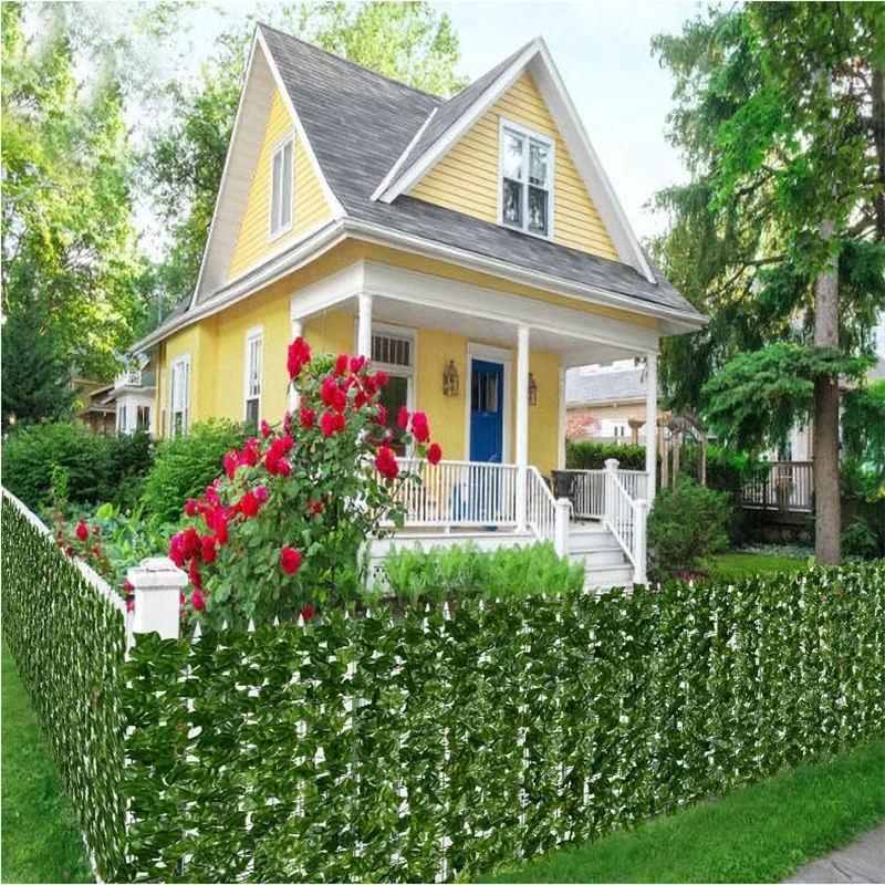 Artificial Leaf Privacy Fence Screen  Fake Hedge Panels Balcony Screen Ivy Leaves Fence Screen for Wall Garden Patio Decor
