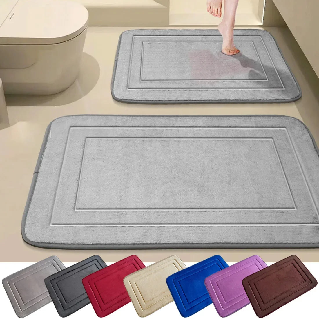 1PC Bath Mat & Bathroom Extra Thick & Soft Non Slip Super Absorbent Bathroom Rugs Bath Rug for Bathroom Floor Boden Matte 발매트