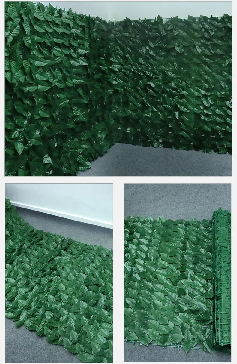 Artificial Leaf Privacy Fence Screen  Fake Hedge Panels Balcony Screen Ivy Leaves Fence Screen for Wall Garden Patio Decor