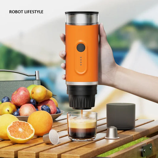 Portable Coffee Maker with 2-In-1 System Heating Water  Large-capacity Battery 9000mAh  for Outdoor Camping Travel  Hotel Office
