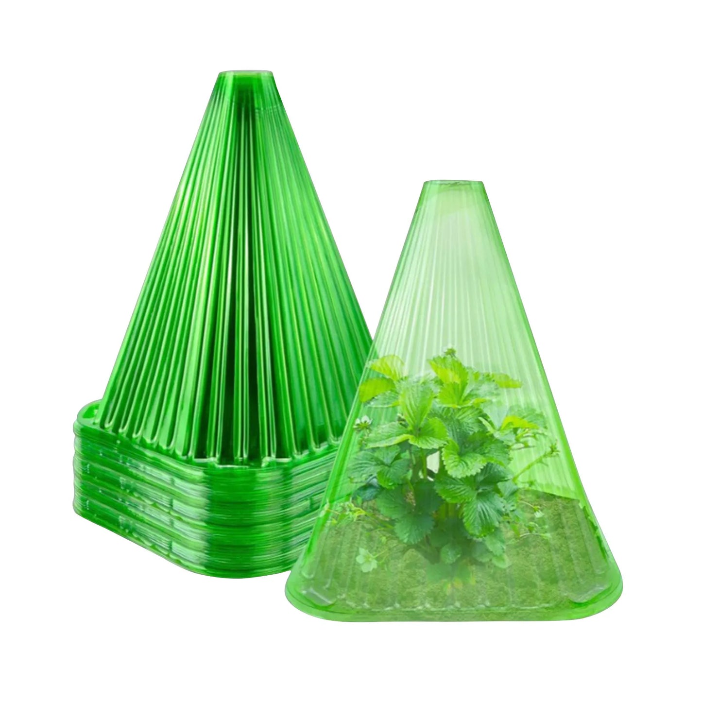 30pcs Growth Box Planting Tent Reusable Square Use Plant Clock Cover To Protect Plants From Bird Frost And Snail Damage Green