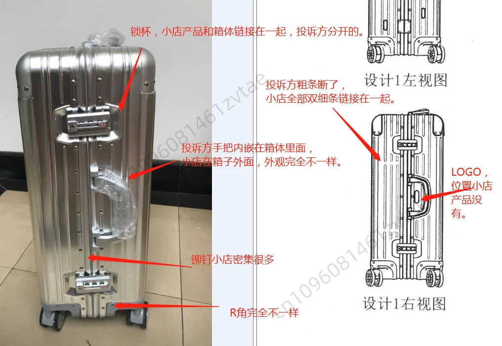Aluminum-Magnesium Alloy Suitcase, High-Quality Rolling Luggage Available in 20”, 24”, 26”, and 29” sizes. Durable trolley luggage perfect for travel, carry-on, and cabin use.