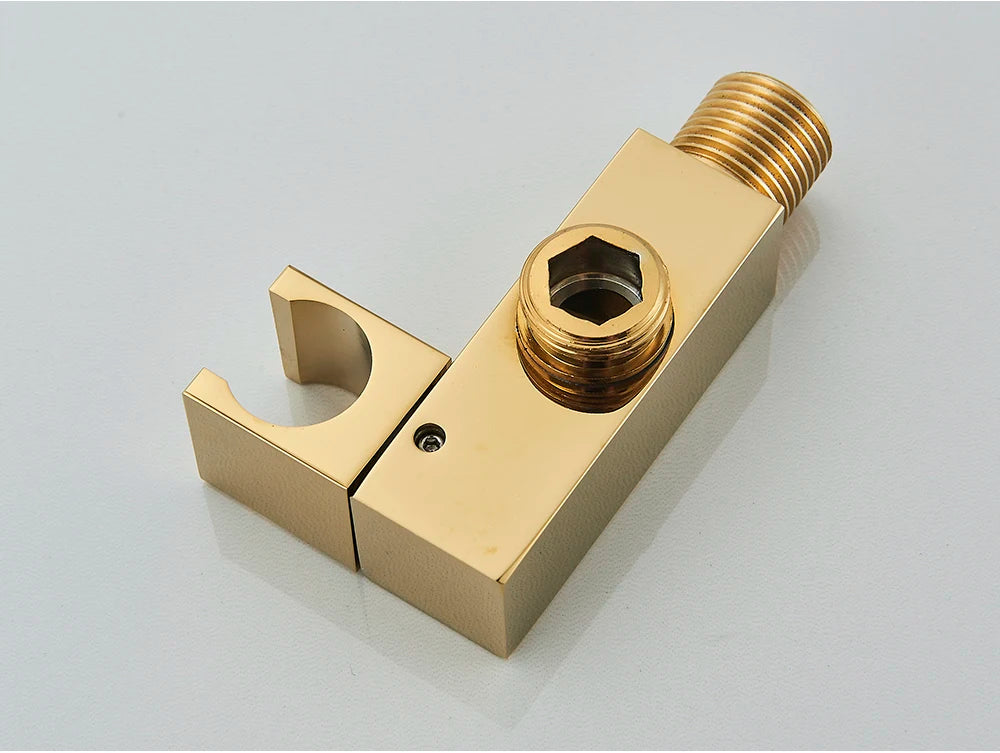 Poiqihy Chrome Shower Head Holder Handheld Shower Spray Bracket Wall Mounted Bidet Sprayer Holder Concealed Faucet Accessory