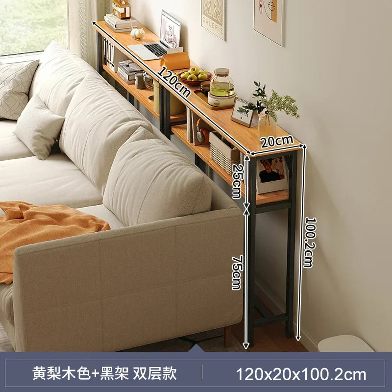 Rear Sofa Gap Table Narrow Side Table Multi-functional Living Room Long Partition Rack Bed Tail Storage Space-Saving Furniture