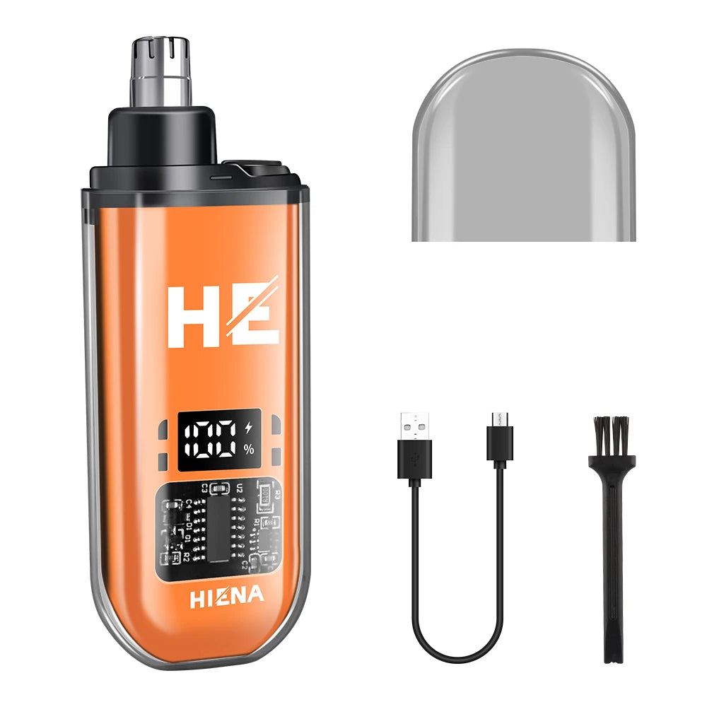 HIENA Electric Nose Hair Trimmer Rechargeable Mini Pocket Nose Ears Hair shaving Eyebrow Trimmers Clipper Wet and Dry haircut