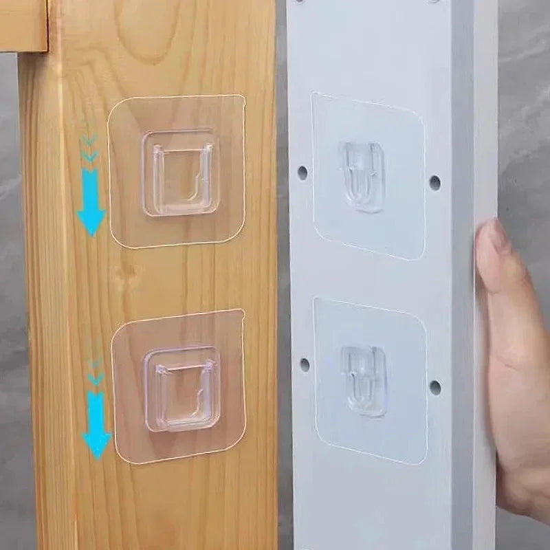 100/2pcs Double-Sided Hook Strong Adhesive Transparent Traceless Wall Hook for Kitchen Bedroom Storage Holder Plug Socket Hanger