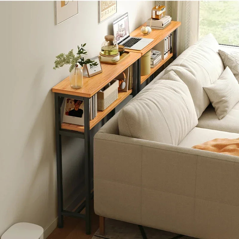 Rear Sofa Gap Table Narrow Side Table Multi-functional Living Room Long Partition Rack Bed Tail Storage Space-Saving Furniture