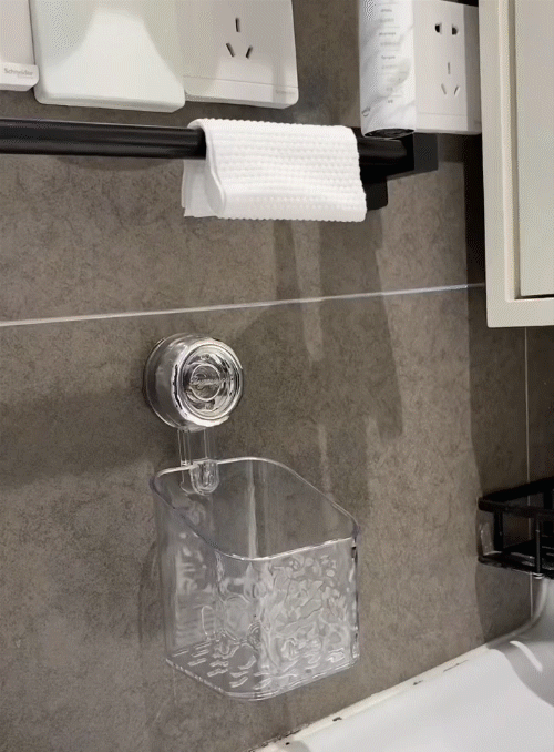 Large Capacity Light Luxury Style Glacier Pattern Suction Cup Shelf with Strong Load-bearing For Home Bathroom
