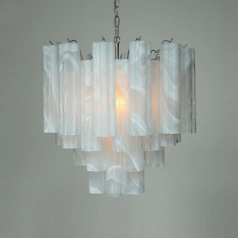 Art Deco Stained Glass Tube Chandelier – Luxury Ceiling Pendant Light Elegant lighting fixture perfect for kitchen islands, dining rooms, or any upscale interior space. Adds a touch of sophistication and style.