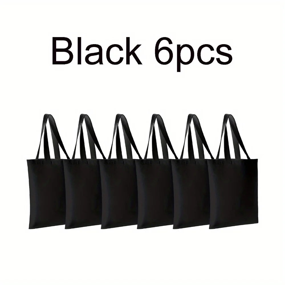 3/6 Pcs Blank Tote Bags 30x40cm for DIY Crafts, Painting, Shopping, and Grocery Use