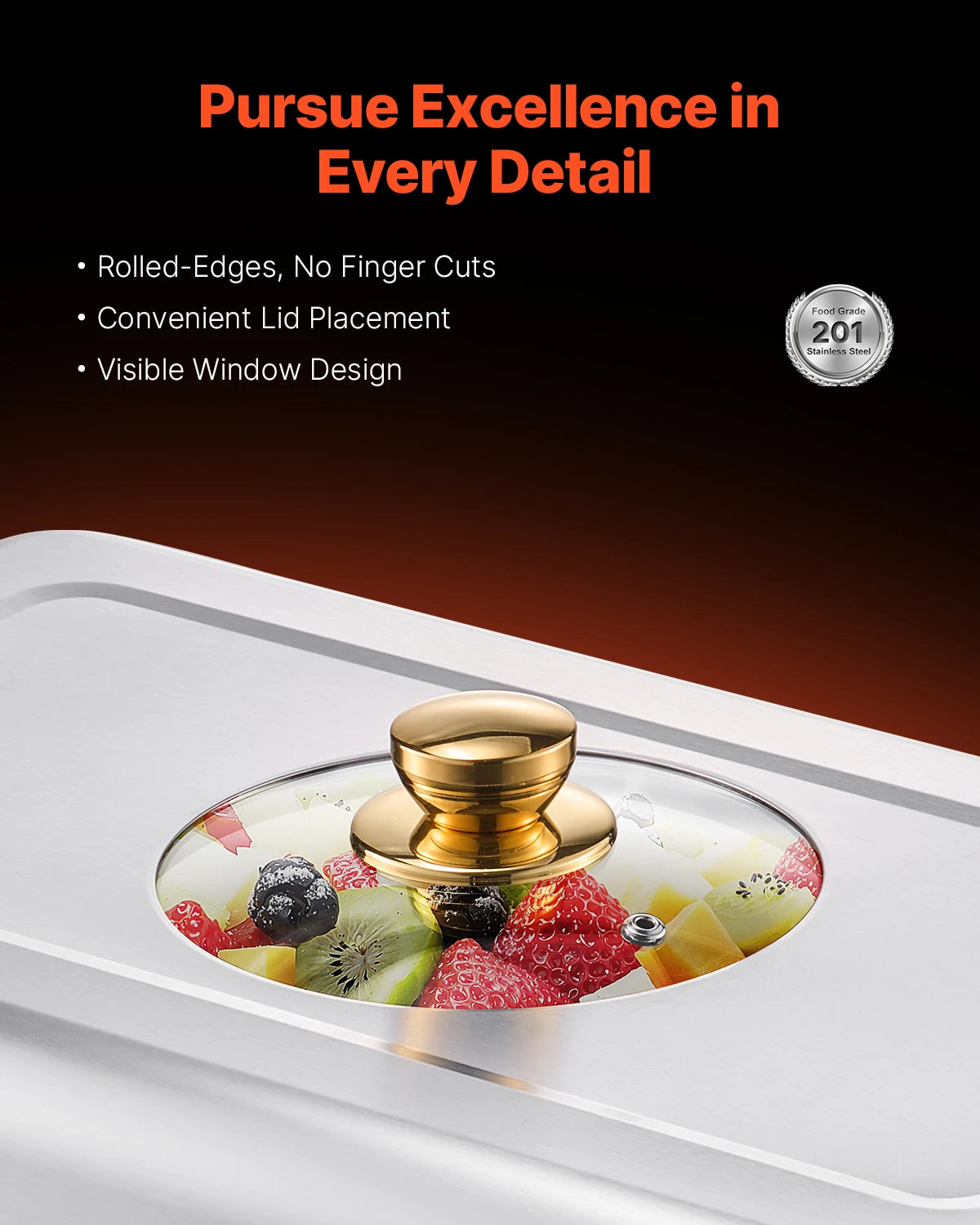 VEVOR 2/4 Pack Chafing Dish Buffet Set Stainless Steel Chafer with Half Size Pans Rectangle Catering Warmer for Party Banquet