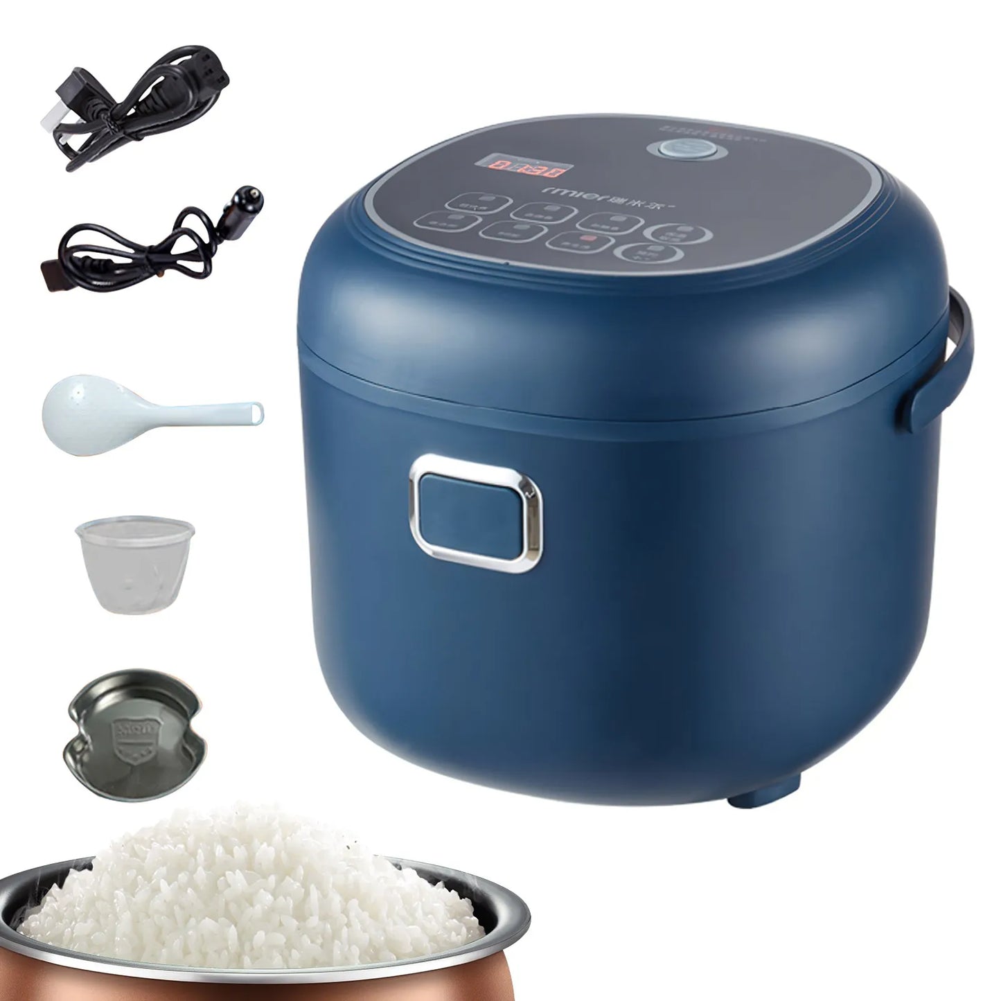 12V 24V 220V 2L 200Wcar Home Rice Cooker Van Car Rice Cooker For Car and Truck Carrying Electric Rice Cookers for 1-3 People