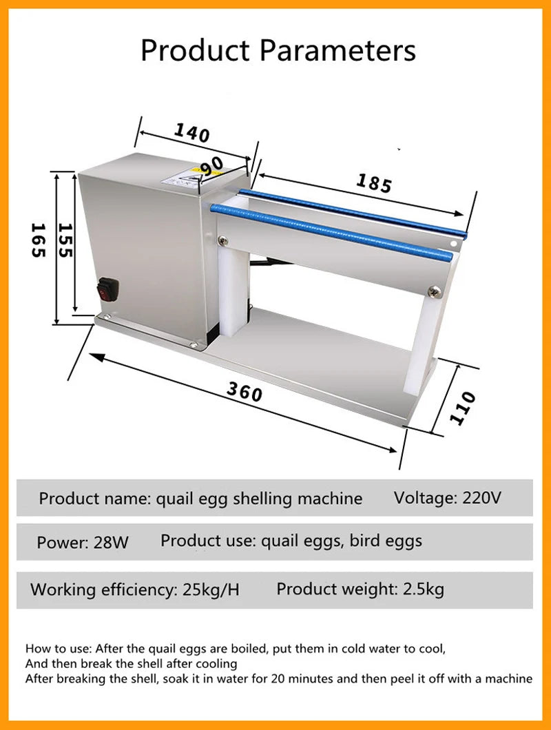 PBOBP Commercial Electric Semi-automatic Quail egg Peeling machine Household Quail Egg Shelling Machine Quail Egg Peeler machine