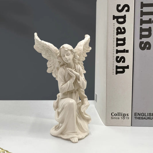 Resin Angel Statues Europe Christmas Manger Scene Girl Figurines Home Interior Desktop Decor Accessories Object Collection Bless