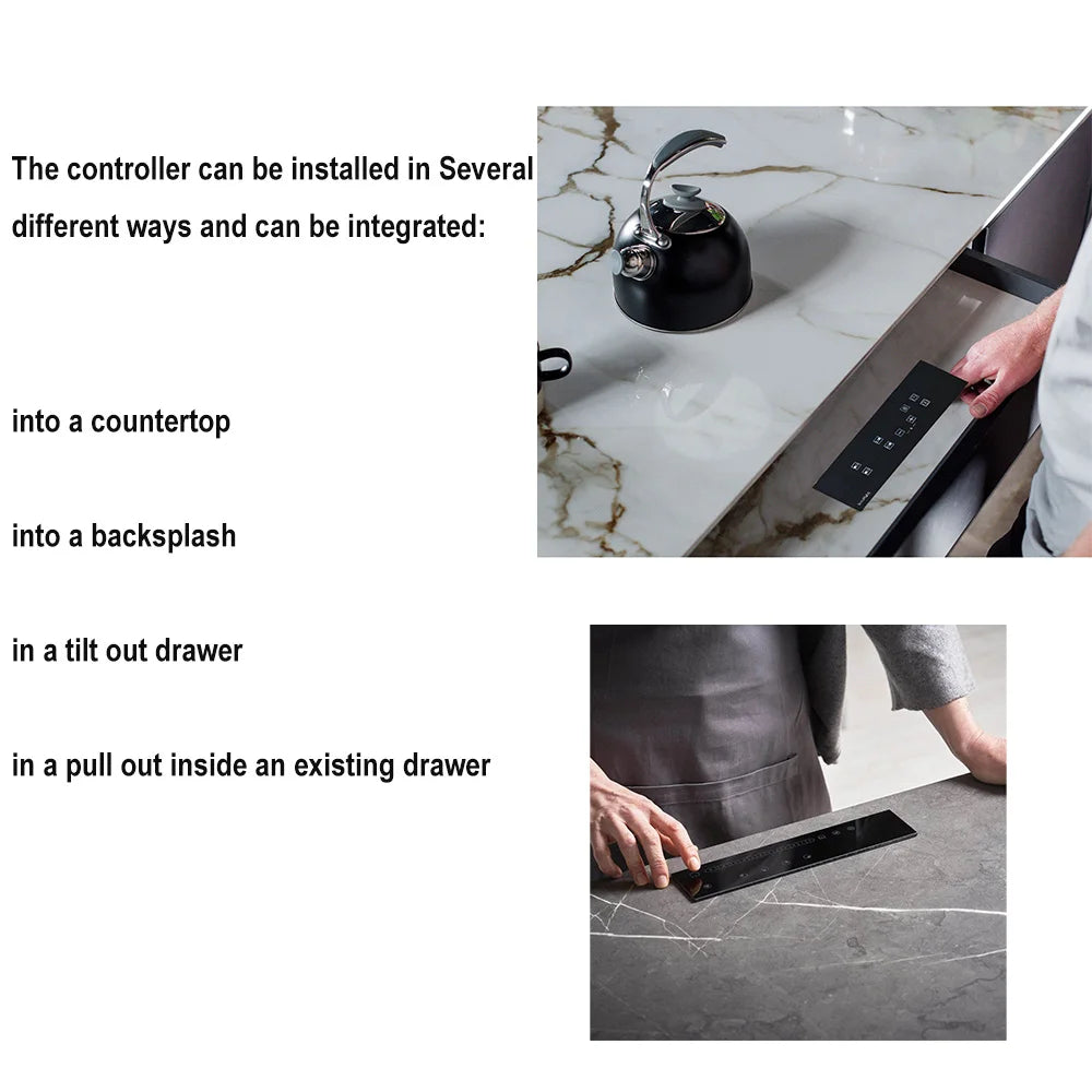 Invisible Built In Induction Hob Cooktop Stove Cooker Under Granite Marble Countertop Hidden 4 burner Hob Separated Control