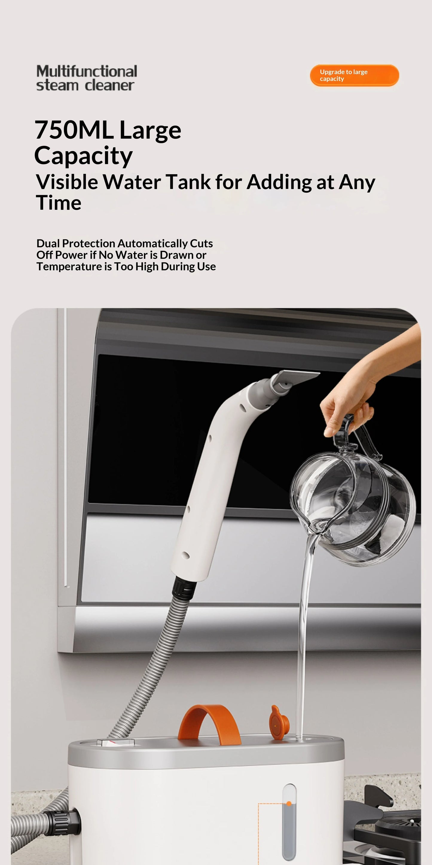 New Handheld High Temperature Steam Cleaner Kitchen Hood Cleaner for Deep Cleaning and Sanitising Electric Steam Cleaner