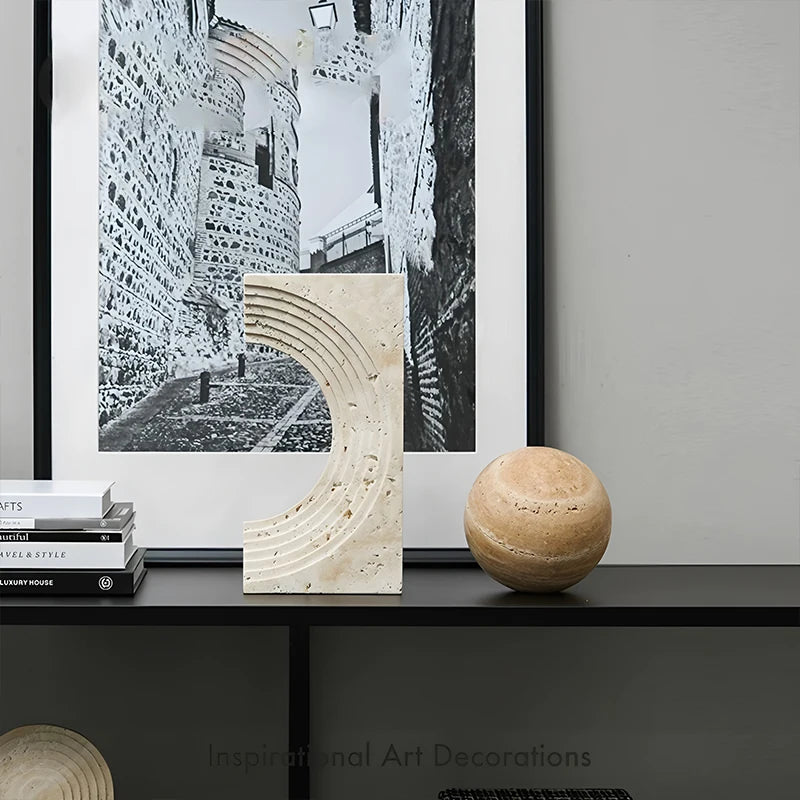 Natural Travertine Stone Decorative Balls – Elegant Table Décor Available in 8/10/12 cm sizes. Stylish and timeless accent for living rooms, hotels, and commercial spaces.