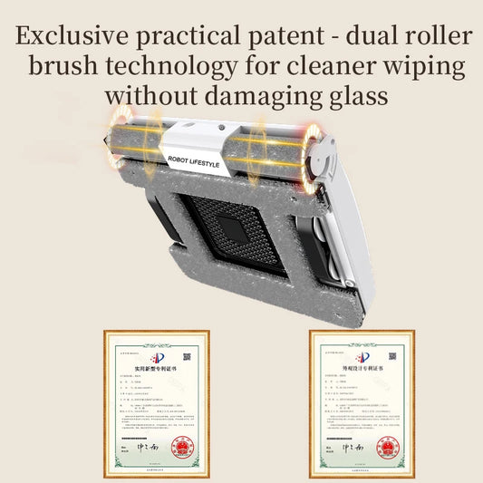 2025 Window Cleaning Robot Cleaner Dural Roller, Spot Clean, 30ML Water Tank Two sides 3 Holes Automatic Spary, Tuya App Control