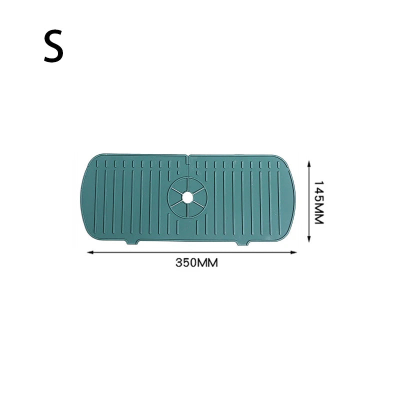 Silicone Faucet Drain Pad Kitchen Household Anti-Splash Non-Slip Faucet Pad Dry Foldable Washing Countertop Soap Non-Slip Pad