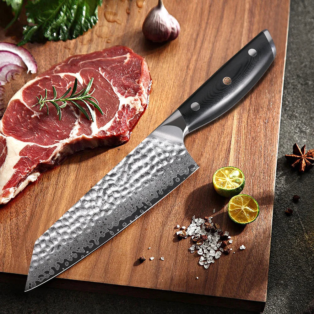 MOSTODOZO 6-inch Japanese Style Bunka Knife Damascus Steel Slicer Meat Utility Fruit Professional Kitchen Kiritsuke Chef Knives