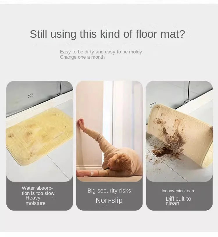 Cartoon funny expression irregular bathroom non-slip mat toilet door absorbent floor mat household diatom mud floor mat