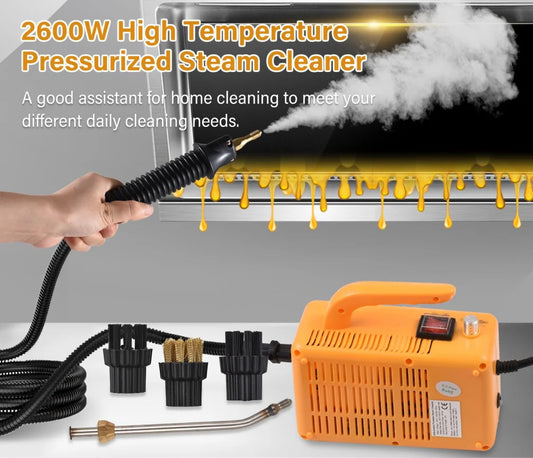 2600W High Temperature Steam Cleaner Portable Sterilization Pressure Jet Washer Machine for Home Car Kitchen Air Conditioner