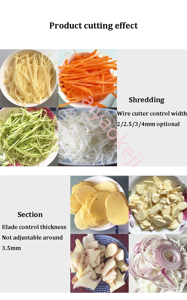 Multifunctional Vegetable Cutting Machine Commercial Potato Cucumber Carrot Slicer Electric Potato Shredder