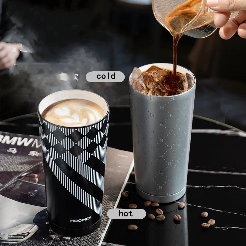 Insulated Coffee Mug with Ceramic Coating Travel Mug with Leak-proof Straw Lid Vacuum Double-wall Tumbler Thermal Cup Keep Cold
