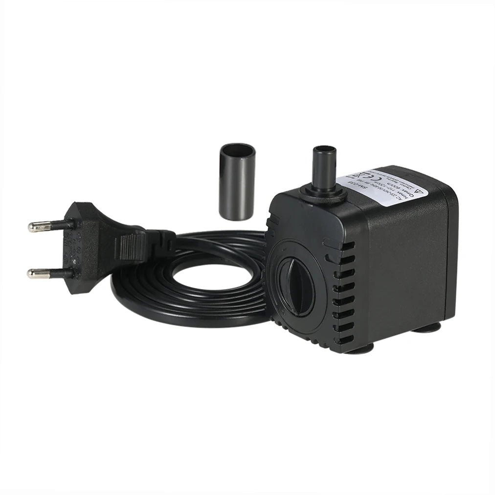 600L/H 8W Submersible Pond Water Pump for Aquarium Tabletop Fountains Pond Water Gardens and Hydroponic Systems with 2 Nozzles